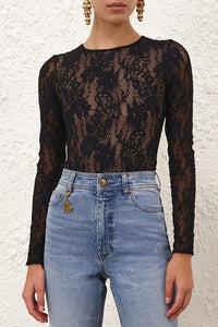 Lace Bodysuit in Black