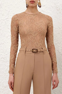Lace Bodysuit in Biscuit