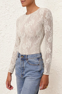 Lace Bodysuit in Cream