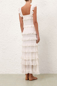 Luna Lace Frill Skirt in Ivory