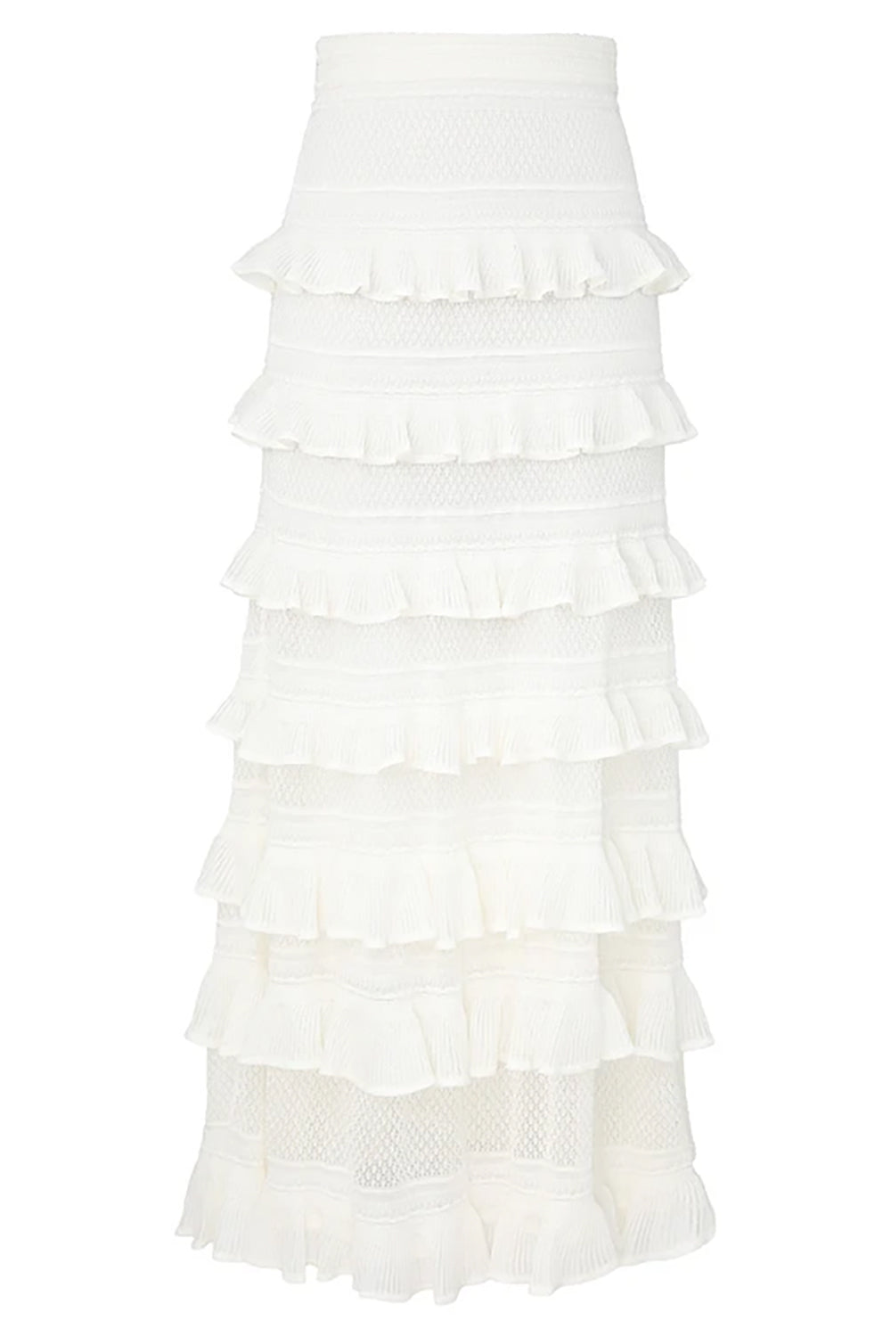 Luna Lace Frill Skirt in Ivory