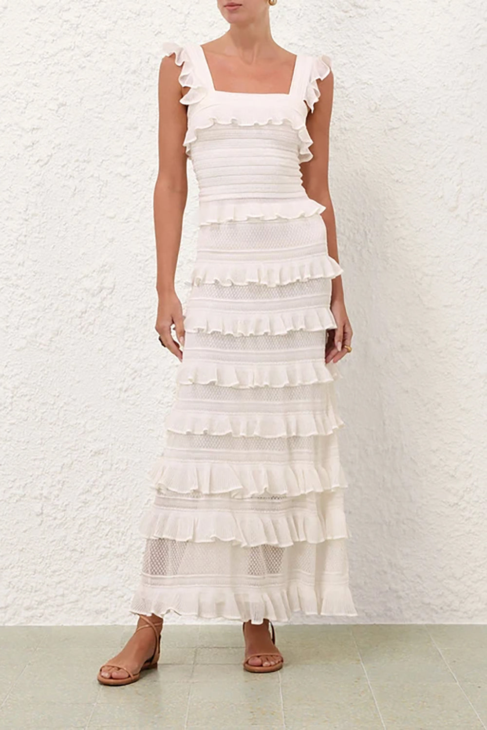 Luna Lace Frill Skirt in Ivory