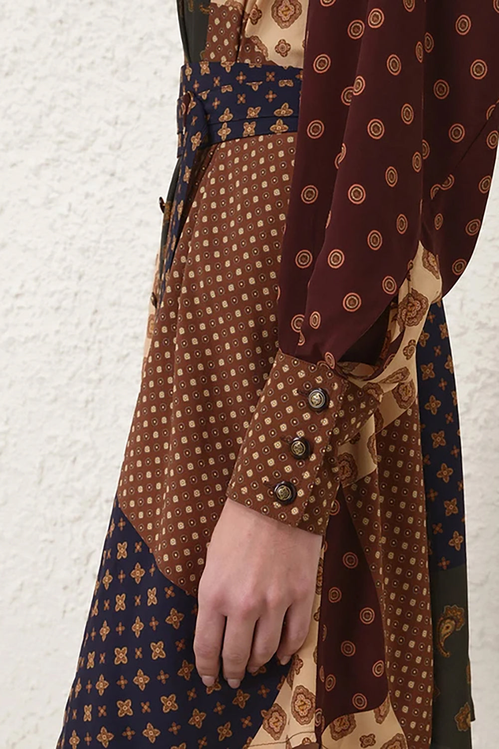 Tuck Mini Dress in Geo Patch Print