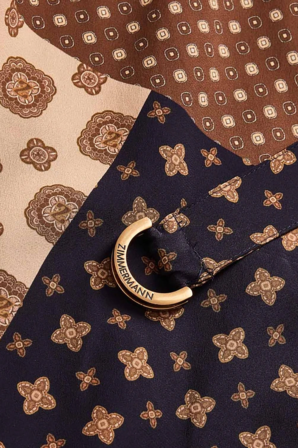 Tuck Mini Dress in Geo Patch Print