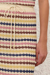 Awaken Scallop Knit Midi Skirt in Multi Stripe