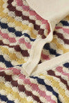 Awaken Scallop Knit Polo in Multi Stripe