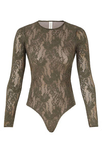 Lace Bodysuit in Olive