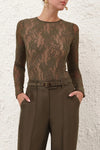 Lace Bodysuit in Olive