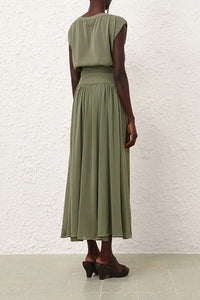 Illuminate Gathered Skirt in Olive