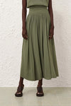 Illuminate Gathered Skirt in Olive