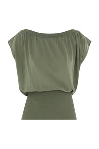 Illuminate Gathered Top in Olive