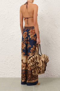 Aster Relaxed Pant in Navy Jacobean