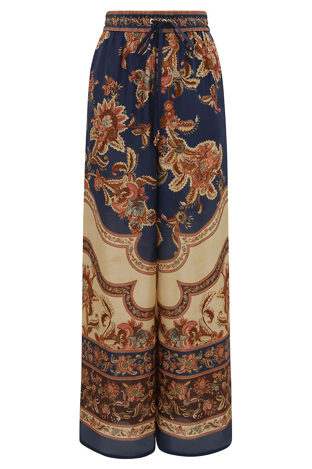 Aster Relaxed Pant in Navy Jacobean