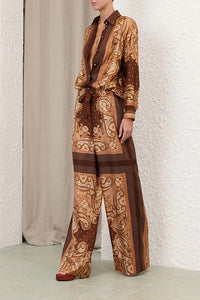 Luna Track Pant in Caramel Paisley