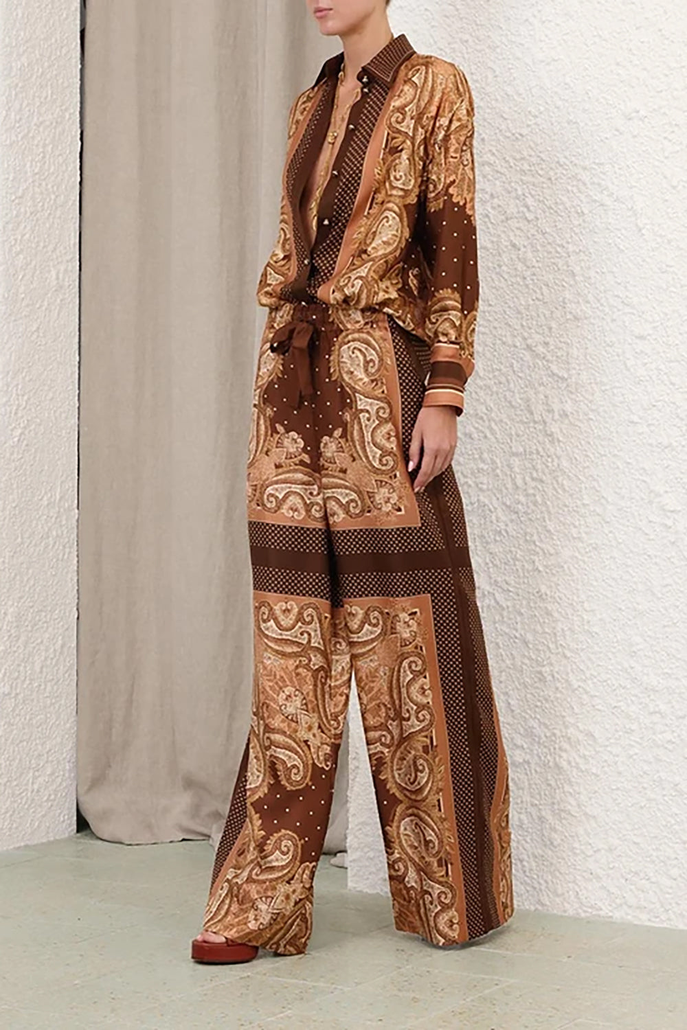 Luna Track Pant in Caramel Paisley