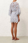 Coco Lace Tunic Mini Dress in Powder Blue