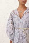 Coco Lace Tunic Mini Dress in Powder Blue