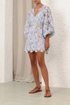 Coco Lace Tunic Mini Dress in Powder Blue