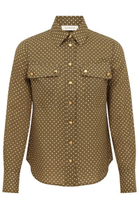 Luna Cargo Shirt in Olive Dot