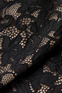 Lace Pencil Midi Skirt in Black