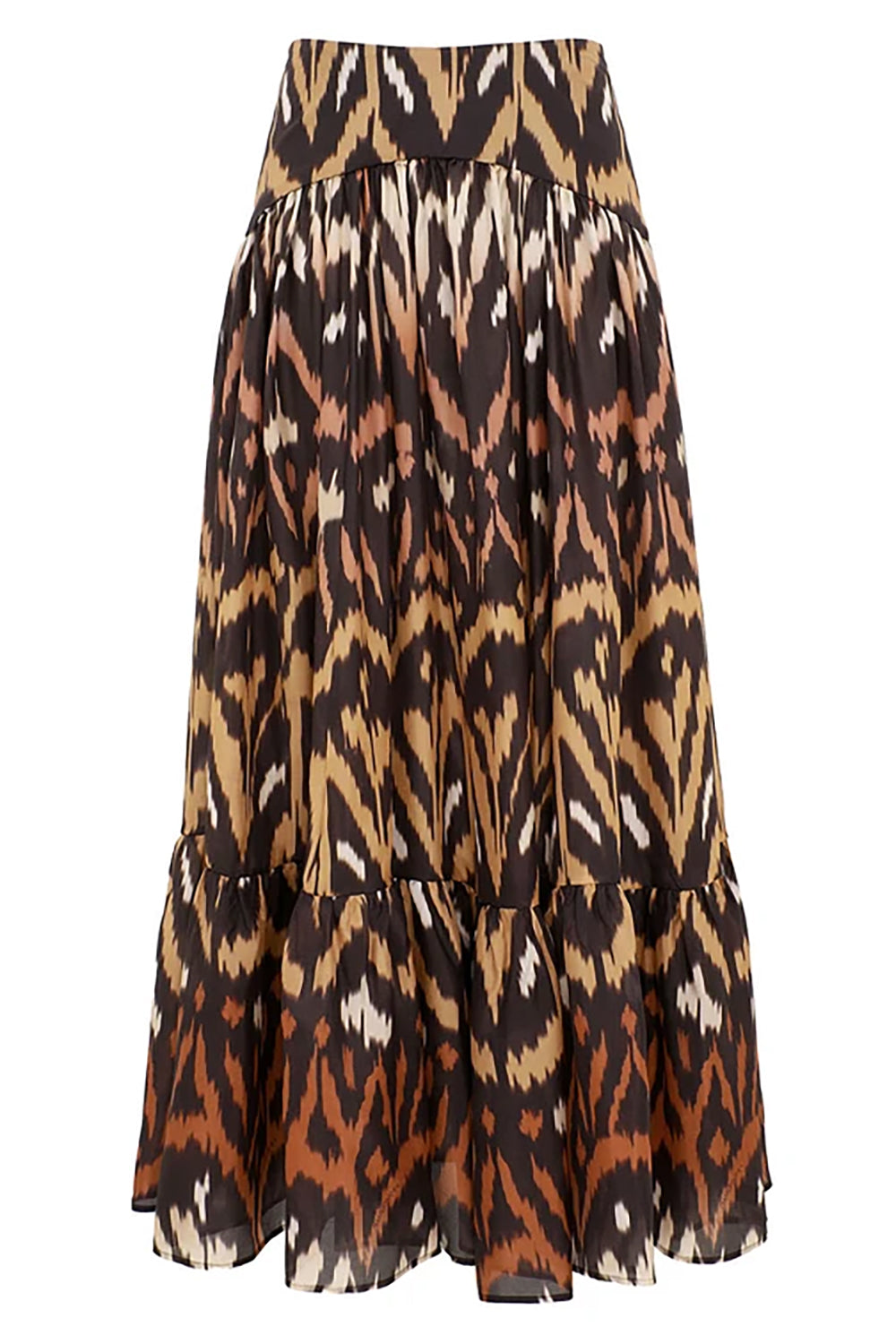 Aster Midi Skirt in Charcoal Ikat