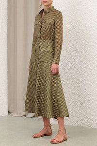 Luna Cargo Shirt in Olive Dot