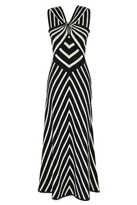 Illuminate Halter Dress in Black Cream