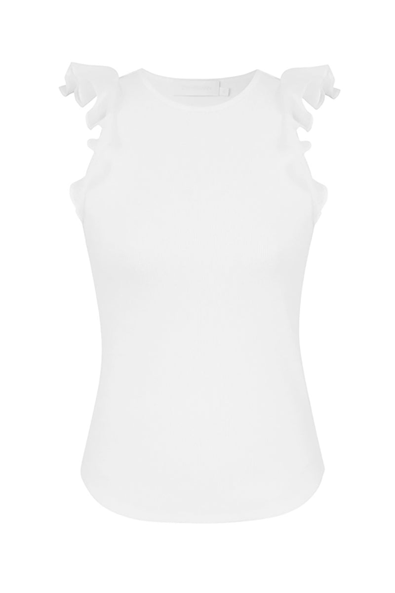 Awaken Frill Tank in Ivory