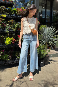 Indra Cropped Flare Jean in Skylark
