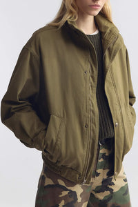 Klaire Blouson Cotton Jacket in Shadow Green