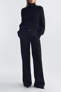 Bethany Wool Pant in Black