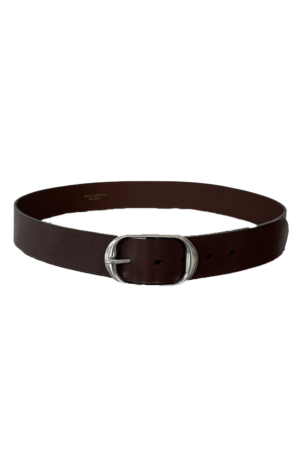 Nili Belt in Chestnut with Antique Silver Buckle