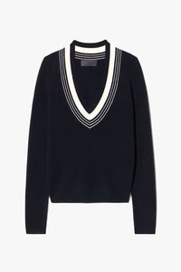 Aziel Cashmere Sweater in Black Ivory