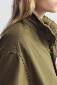 Klaire Blouson Cotton Jacket in Shadow Green