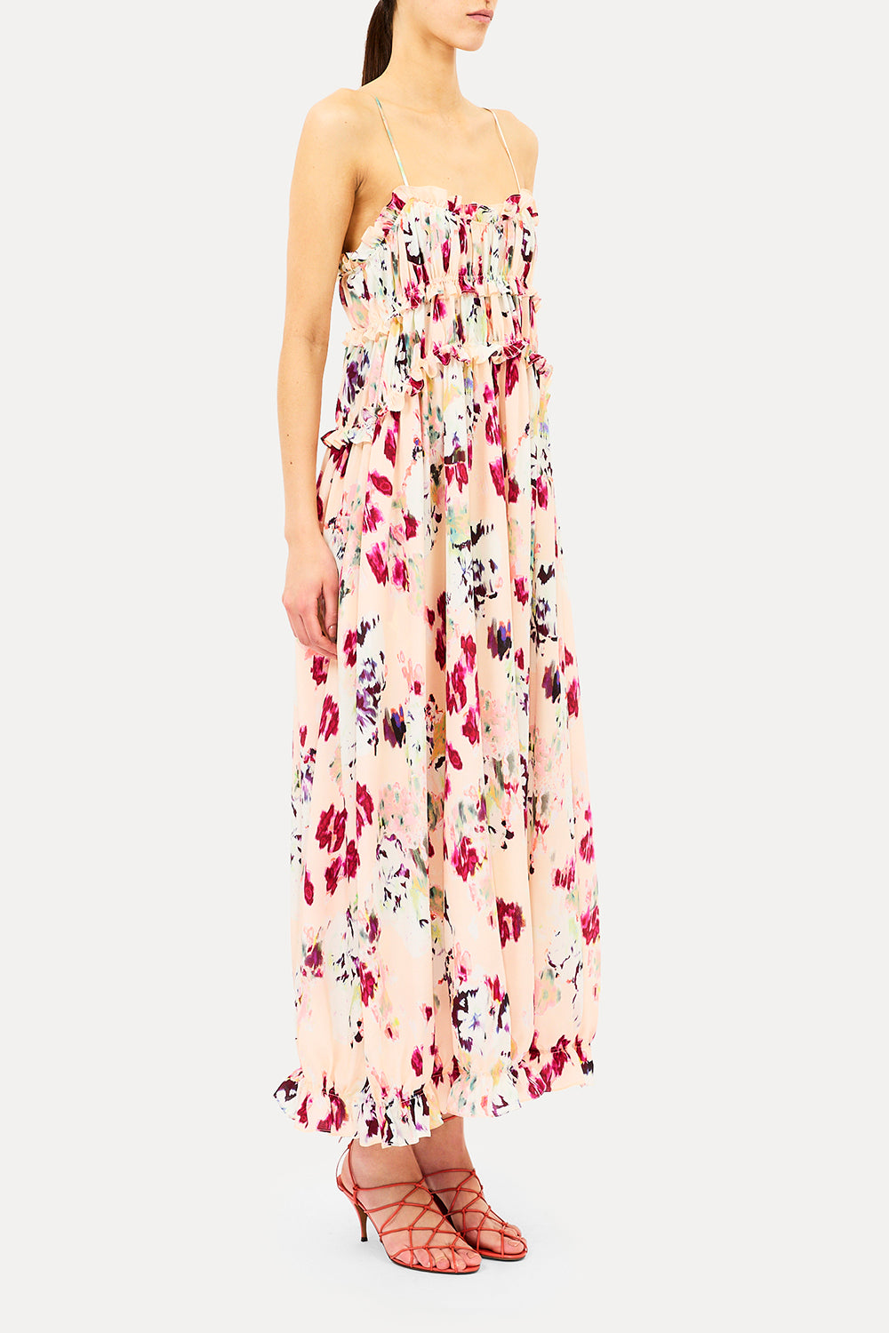Clove Cami Silk Dress in Summer Garden