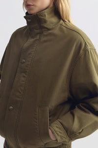 Klaire Blouson Cotton Jacket in Shadow Green