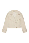 Miles Cropped Trench Jacket in Light Limestone