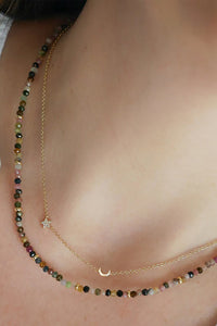 Diamond Baby Star & Gold Moon Necklace