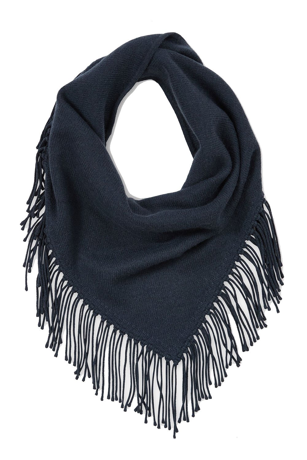 Fringe Triangle Scarf in Blue Nights