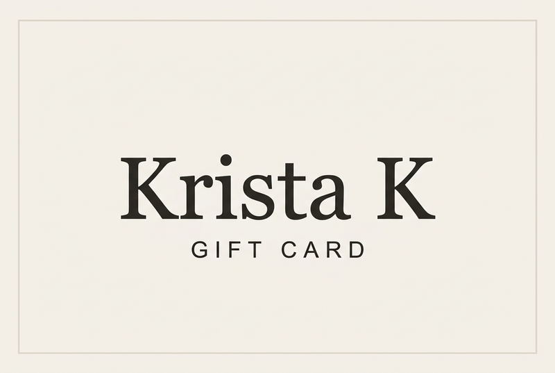 Revised Krista K gift card with Georgia-style lettering