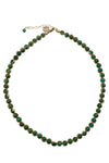 Gemstone Necklace with Gold Plated Rings in Chrysoprase
