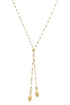 Necklace of 14K gold dapped chain with melon beads