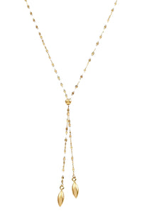 Necklace of 14K gold dapped chain with melon beads