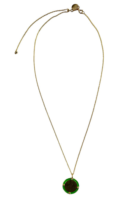 14K Gold Filled Paper Clip Chain with Swivel Clasp & Diamond Locket