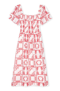 Nanette Dress in Ivory Red Handkerchief