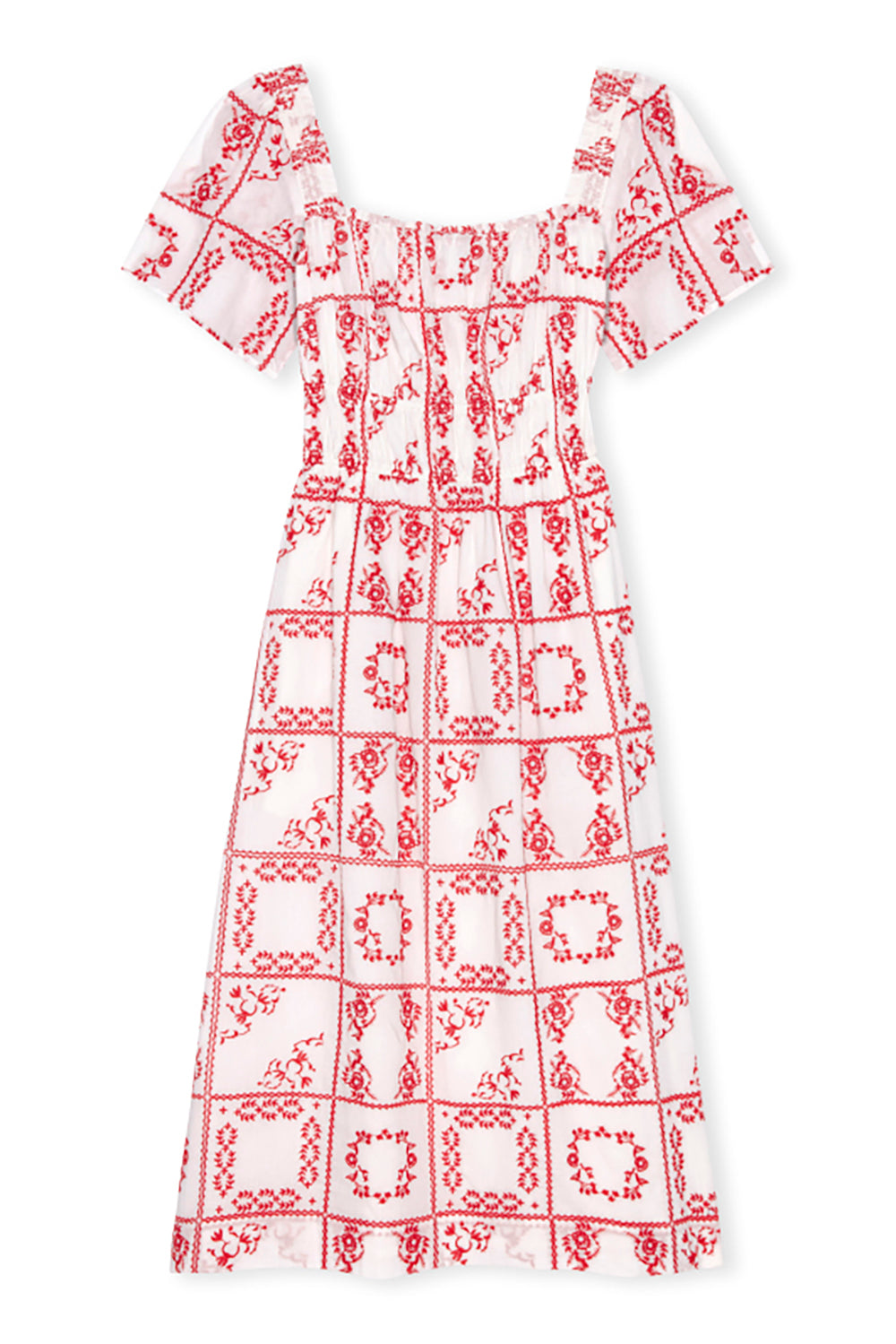 Nanette Dress in Ivory Red Handkerchief
