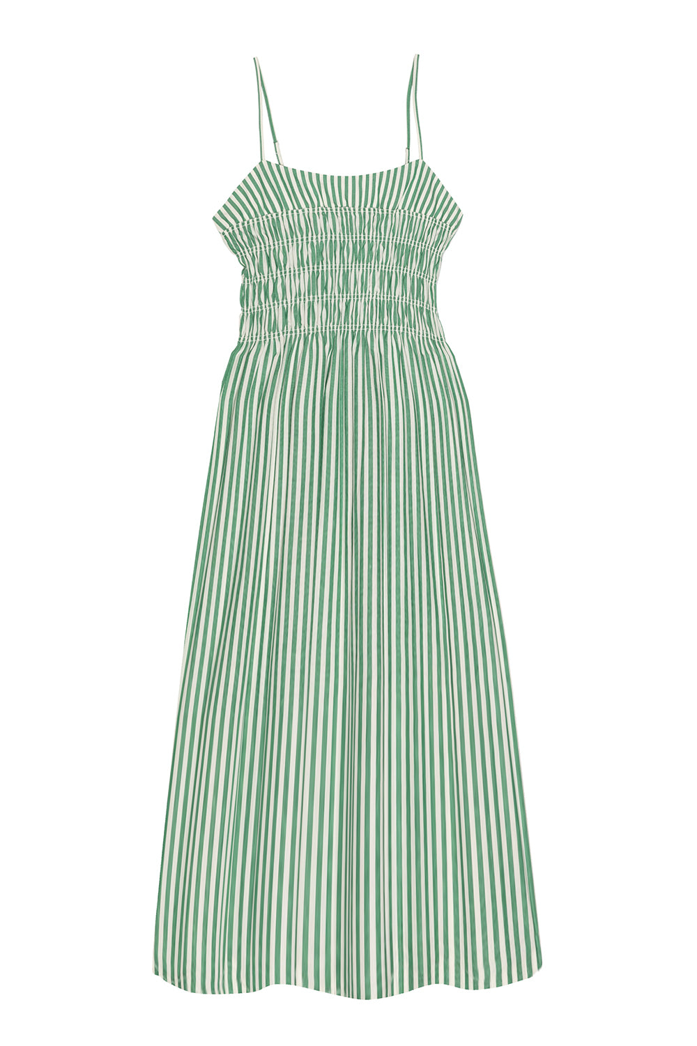 Primrose Dress in Emerald Stripe