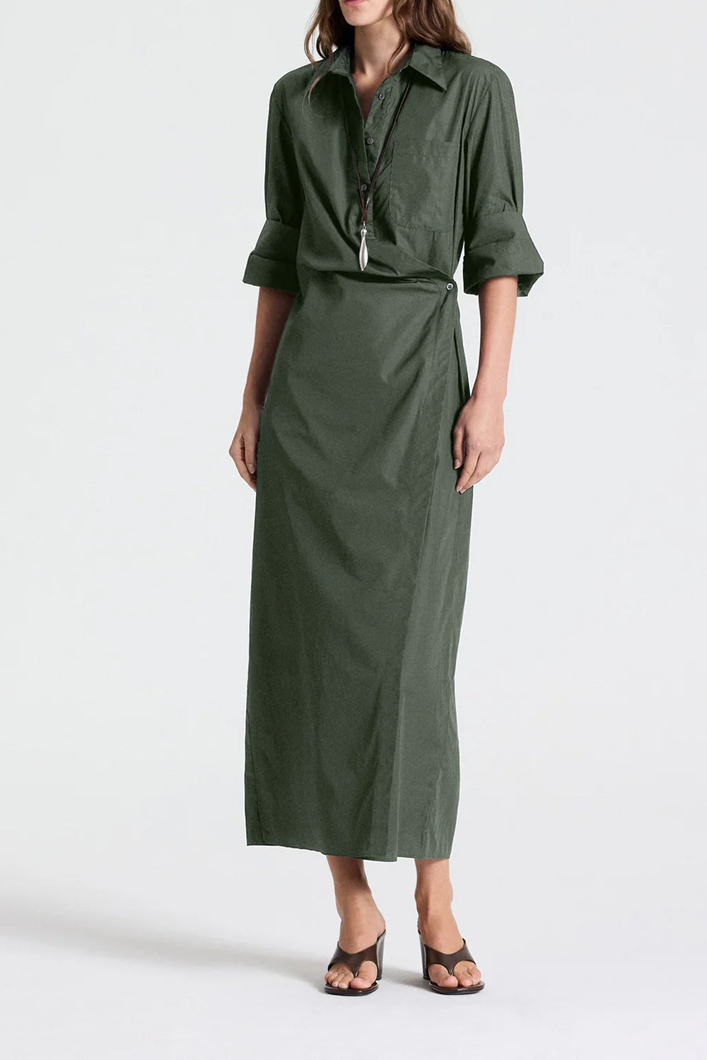 New Earl Dress in Superfine Cotton Rosin