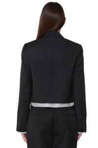 The Cocktail Blazer in Black Fine Stripe