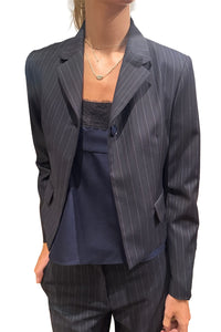 The Jackie Blazer in Midnight Pinstripe
